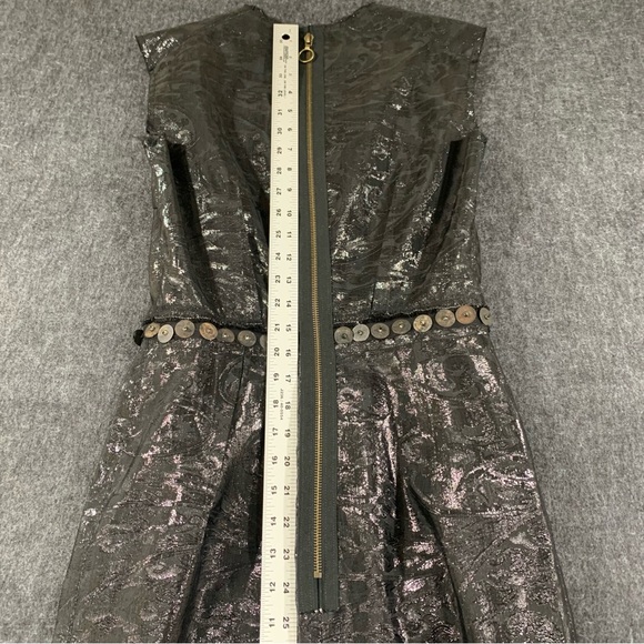 $2700 LANVIN Black Woven Crew Neck A-Line Black Dress Paris France100%silk 38 - Picture 11 of 12